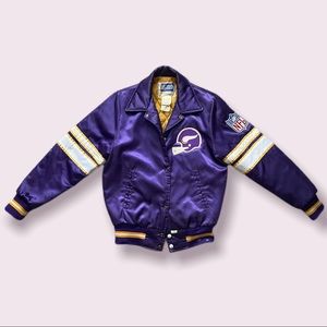 VINTAGE 90s MINNESOTA VIKINGS NFL SATIN BOMBER JACKET